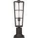 Helix 1 Light 21.25 inch Black Outdoor Pier Mounted Fixture