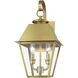 Wentworth 2 Light 17 inch Natural Brass Outdoor Wall Lantern, Medium