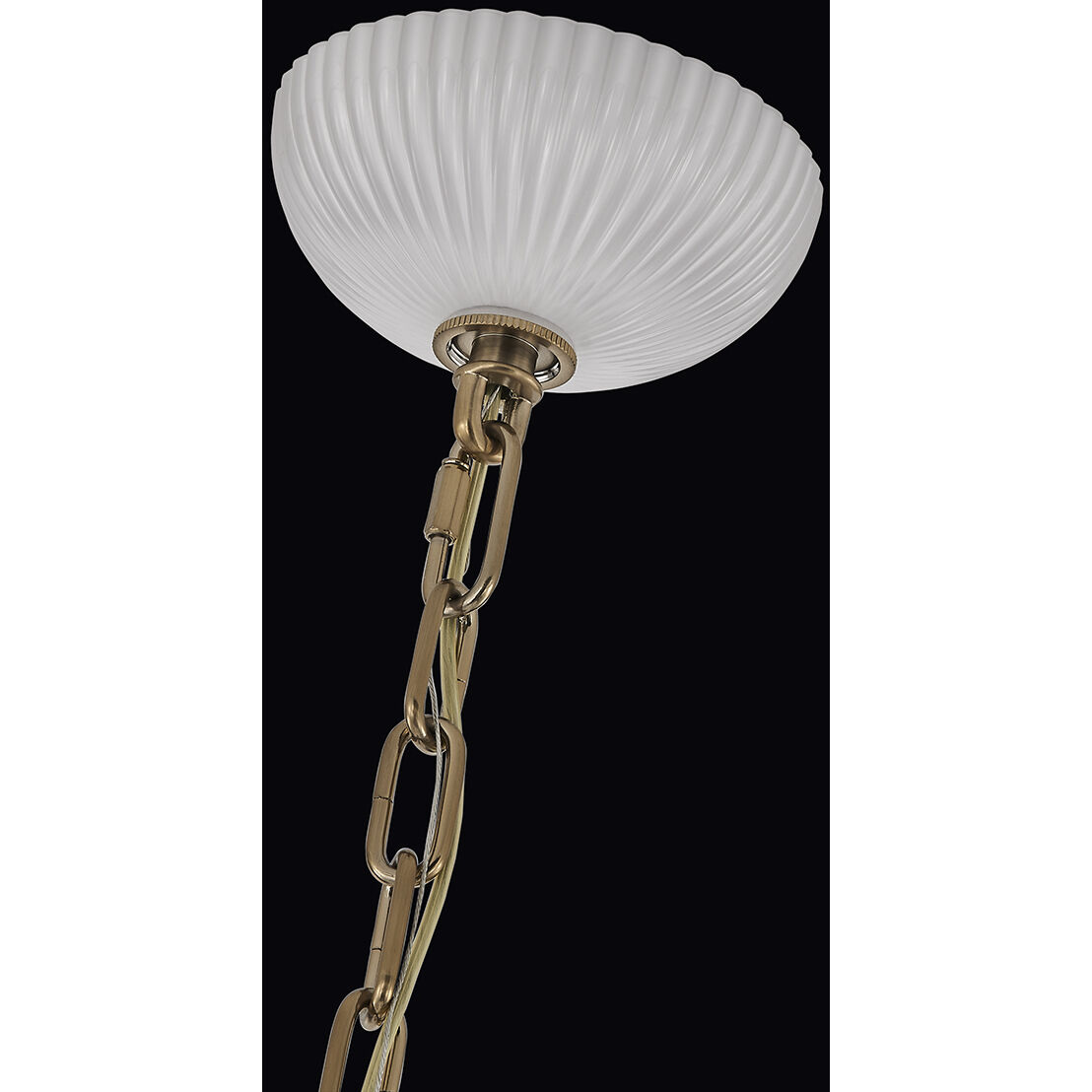 Bianca 6 Light 28 inch Winter Brass Chandelier Ceiling Light in White