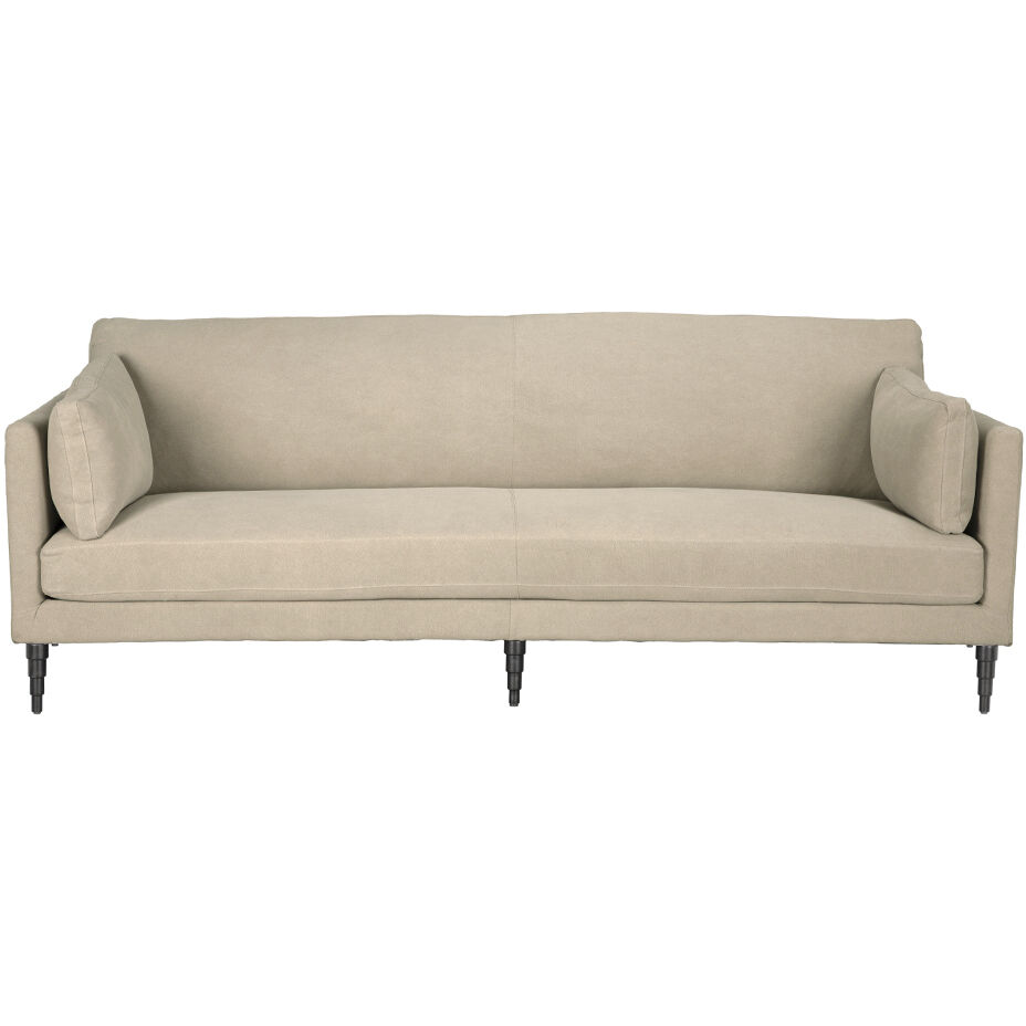 Andalusia Natural Linen and Black Wood Sofa