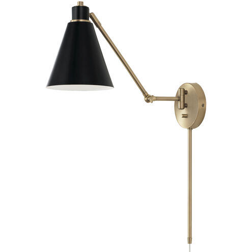 Bradley 1 Light 7 inch Aged Brass and Black Sconce Wall Light