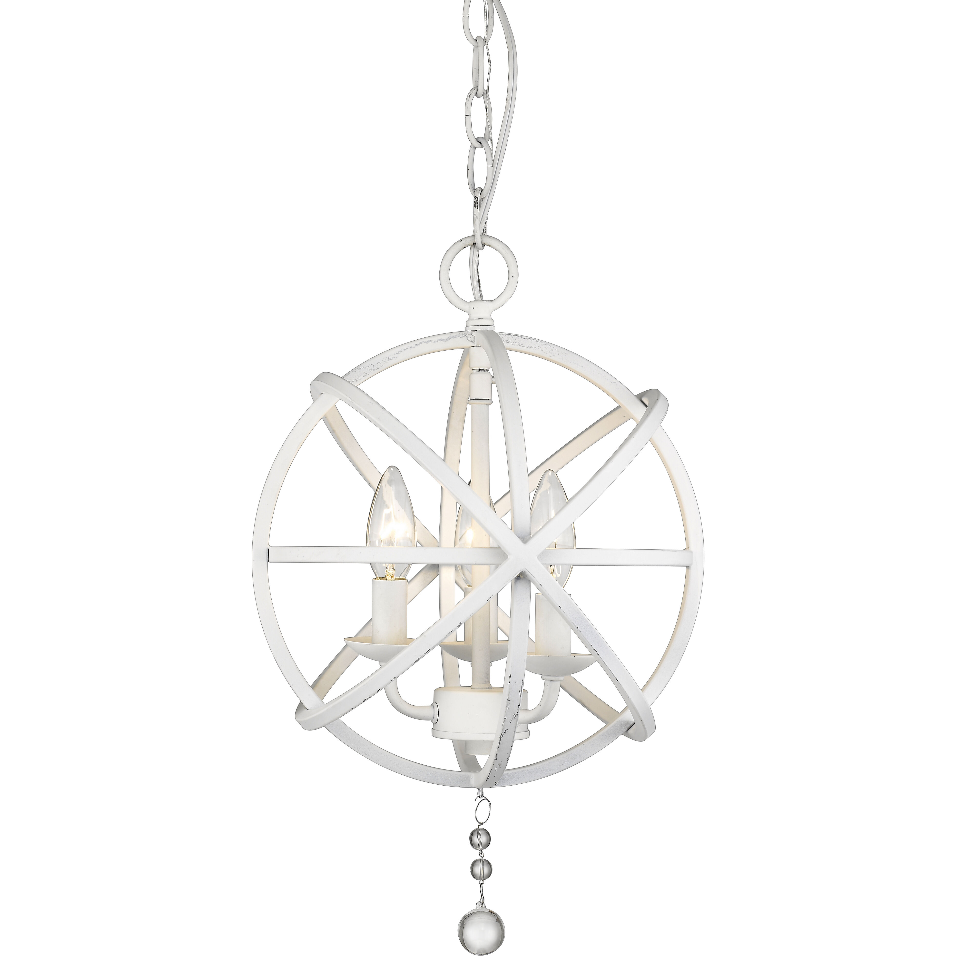Tull 3 Light 12 inch Matte White Chandelier Ceiling Light