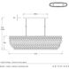 Cabo 6 Light 57 inch Ivory and Antique Brass Linear Chandelier Ceiling Light
