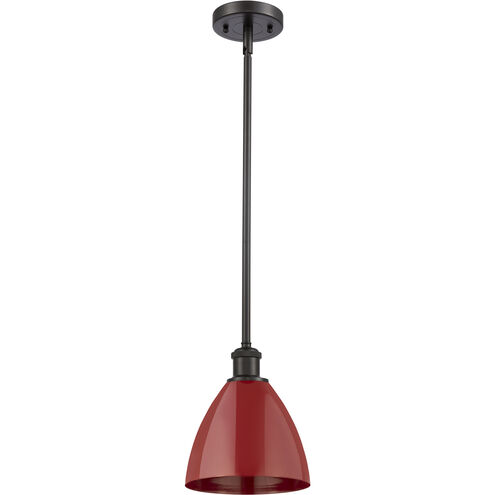 Ballston Plymouth Dome LED 8 inch Oil Rubbed Bronze Pendant Ceiling Light in Matte Red