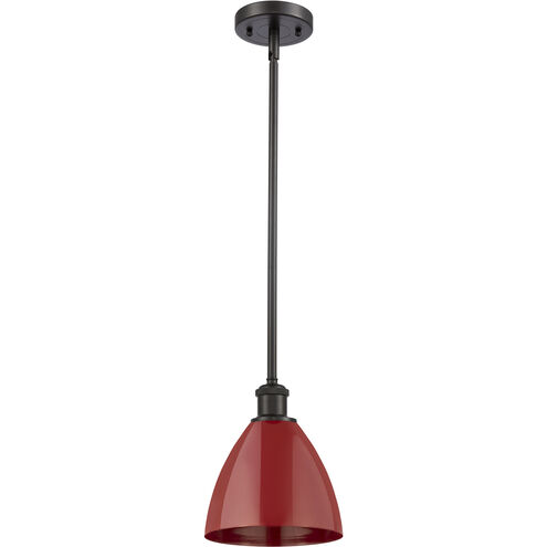 Ballston Plymouth Dome LED 7.5 inch Oil Rubbed Bronze Pendant Ceiling Light in Matte Red