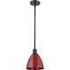 Ballston Plymouth Dome LED 8 inch Oil Rubbed Bronze Pendant Ceiling Light in Matte Red