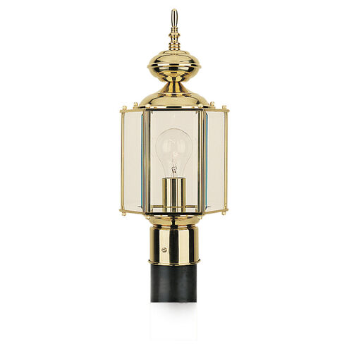 Classico 1 Light 15.75 inch Polished Brass Outdoor Post Lantern