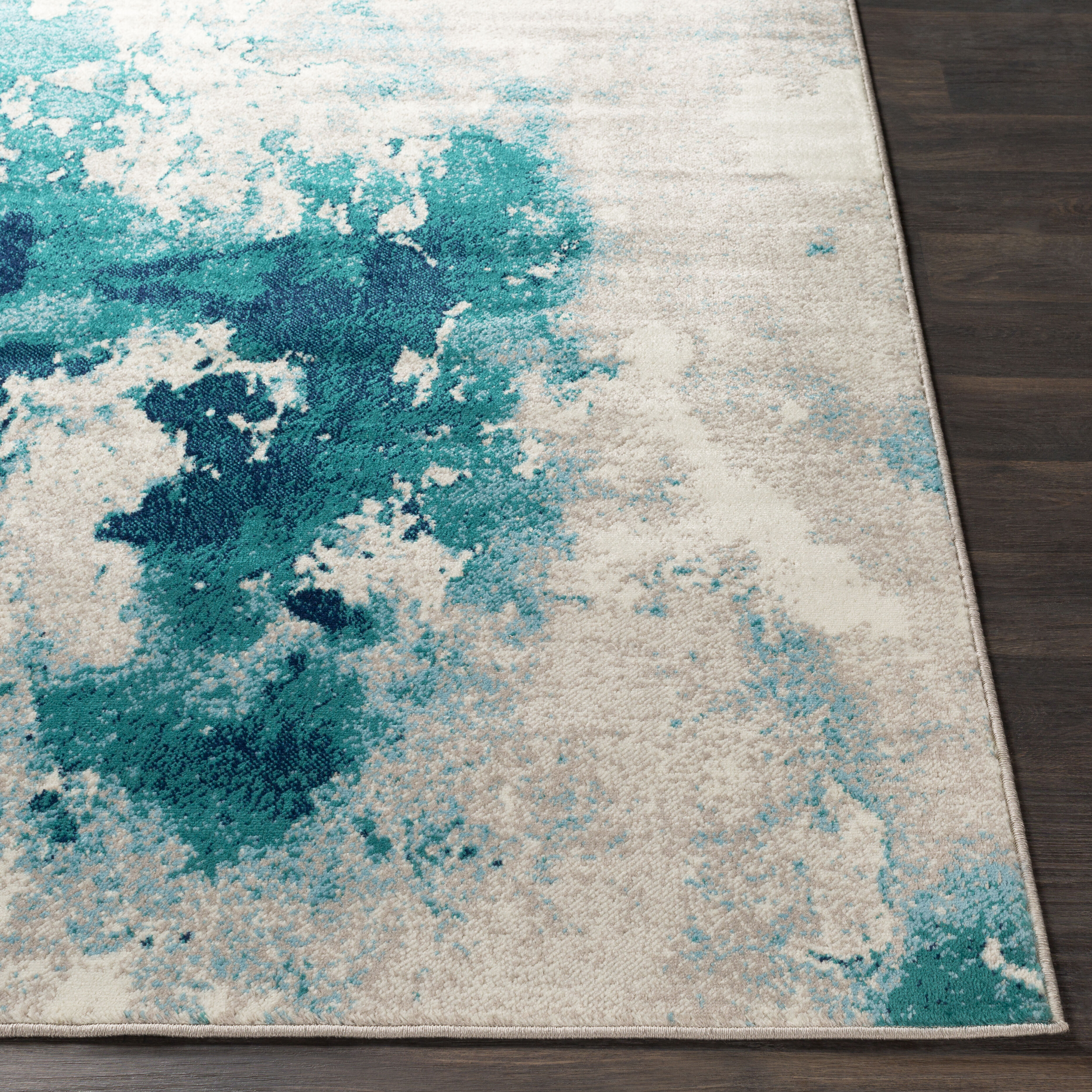 Paramount 35 X 22 inch Teal Rug in 2 x 3, Rectangle