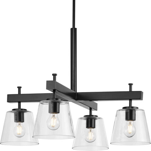 Saffert 4 Light 29 inch Matte Black Chandelier Ceiling Light, Design Series