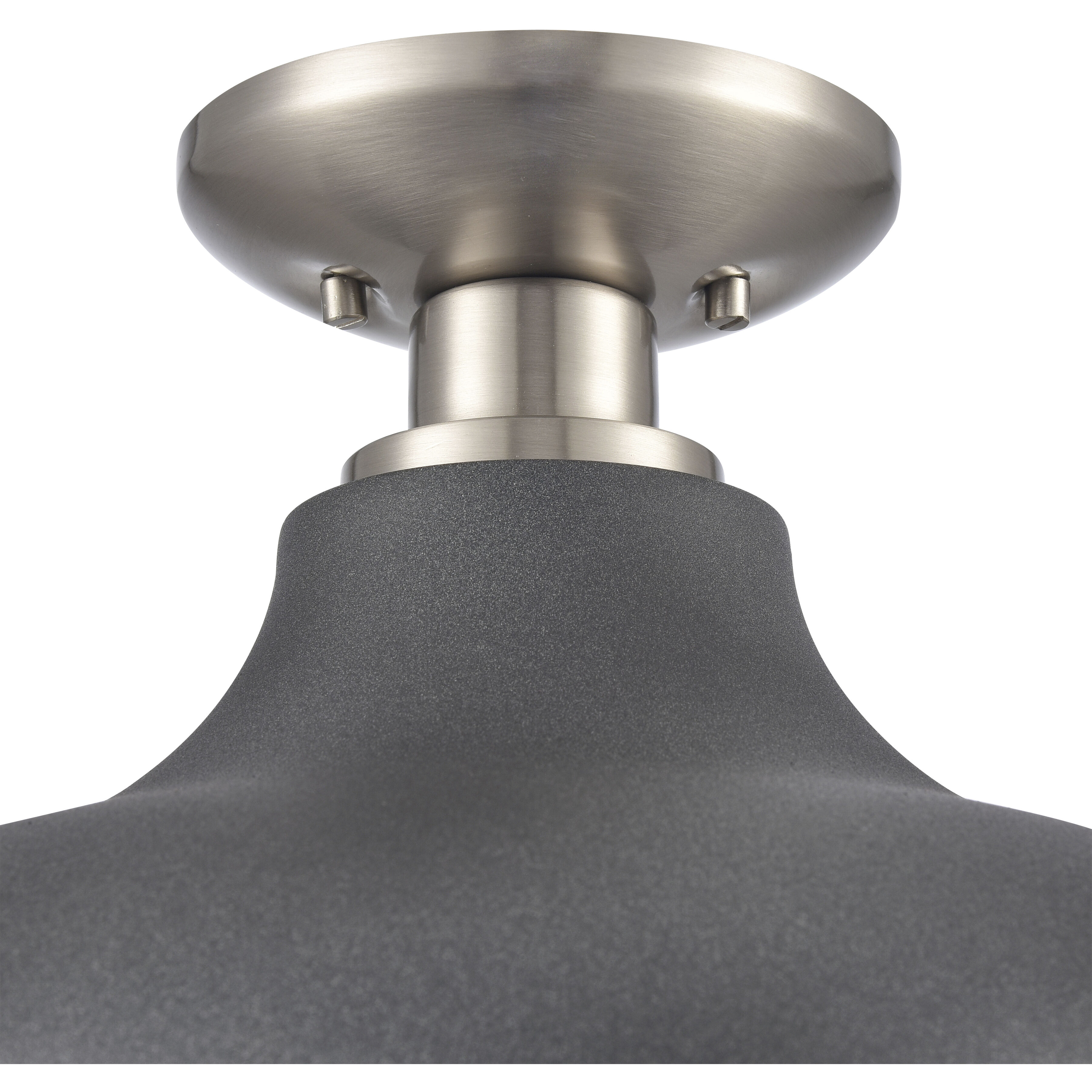 Grenville 1 Light 13 inch Zinc with Brushed Nickel Semi Flush Mount Ceiling Light