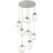 Cosmos LED LED 31.9 inch Beige Silver Chandelier Ceiling Light in Metallic Beige Silver, Clear Floret Inner with Amber Cosmos Outer, 2700K LED, Round Multi-Port
