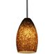 Champagne LED 5 inch Oil Rubbed Bronze Pendant Ceiling Light in Brown Stone