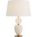 Aubrey 27 inch 150.00 watt Snow Marble and Opal Swirl with Antique Brass Table Lamp Portable Light