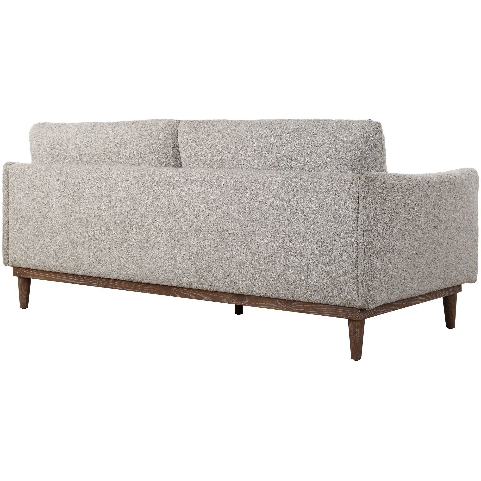 Freefall Beige Polyester and Walnut with Gray Ceruse Sofa
