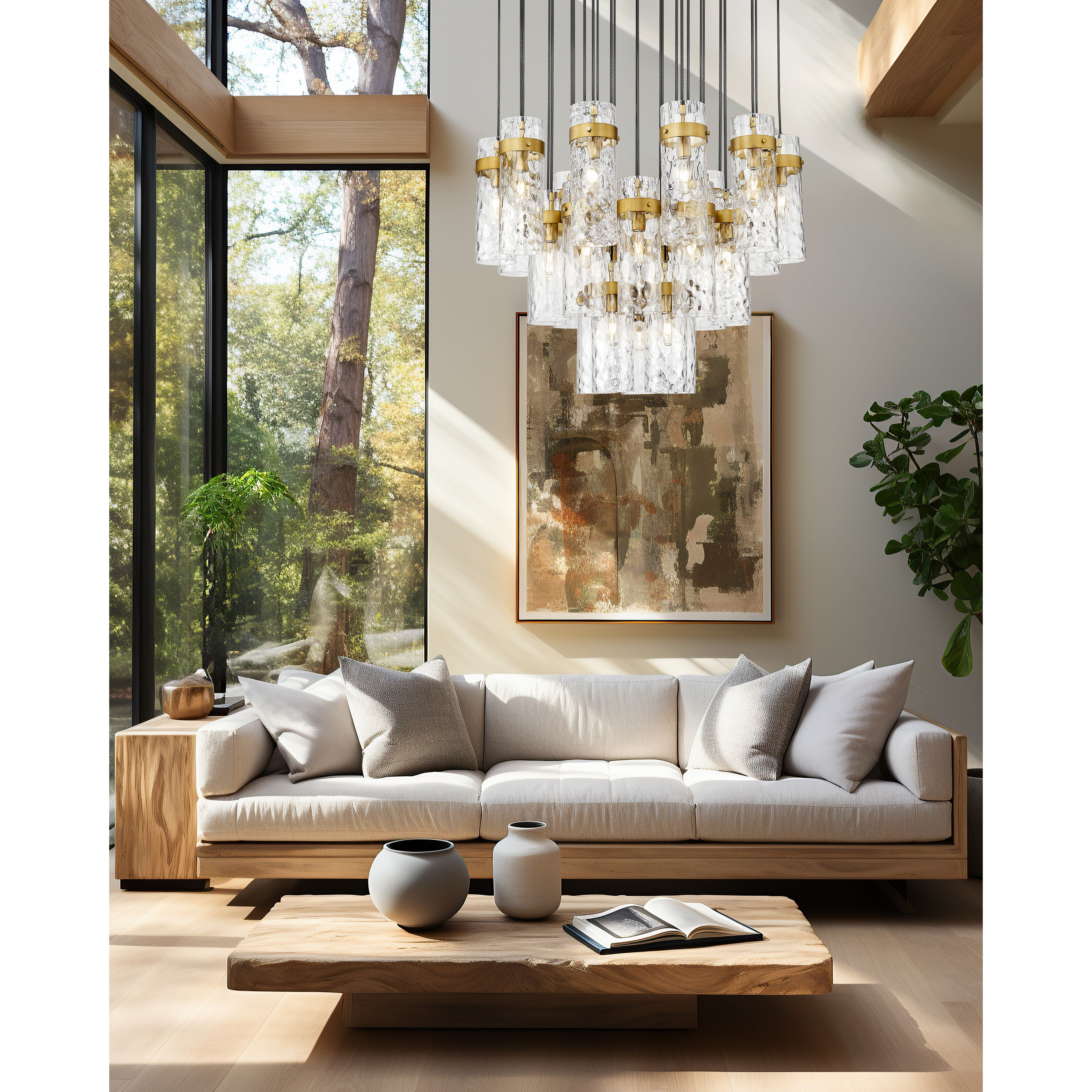 Fontaine 27 Light 39.5 inch Rubbed Brass Chandelier Ceiling Light