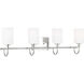 Oak Moore 4 Light 33.88 inch Chrome Bath Vanity Wall Light
