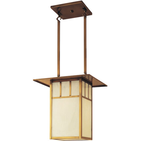 Huntington 2 Light 14 inch Verdigris Patina Pendant Ceiling Light in Amber Mica, Double T-Bar Overlay