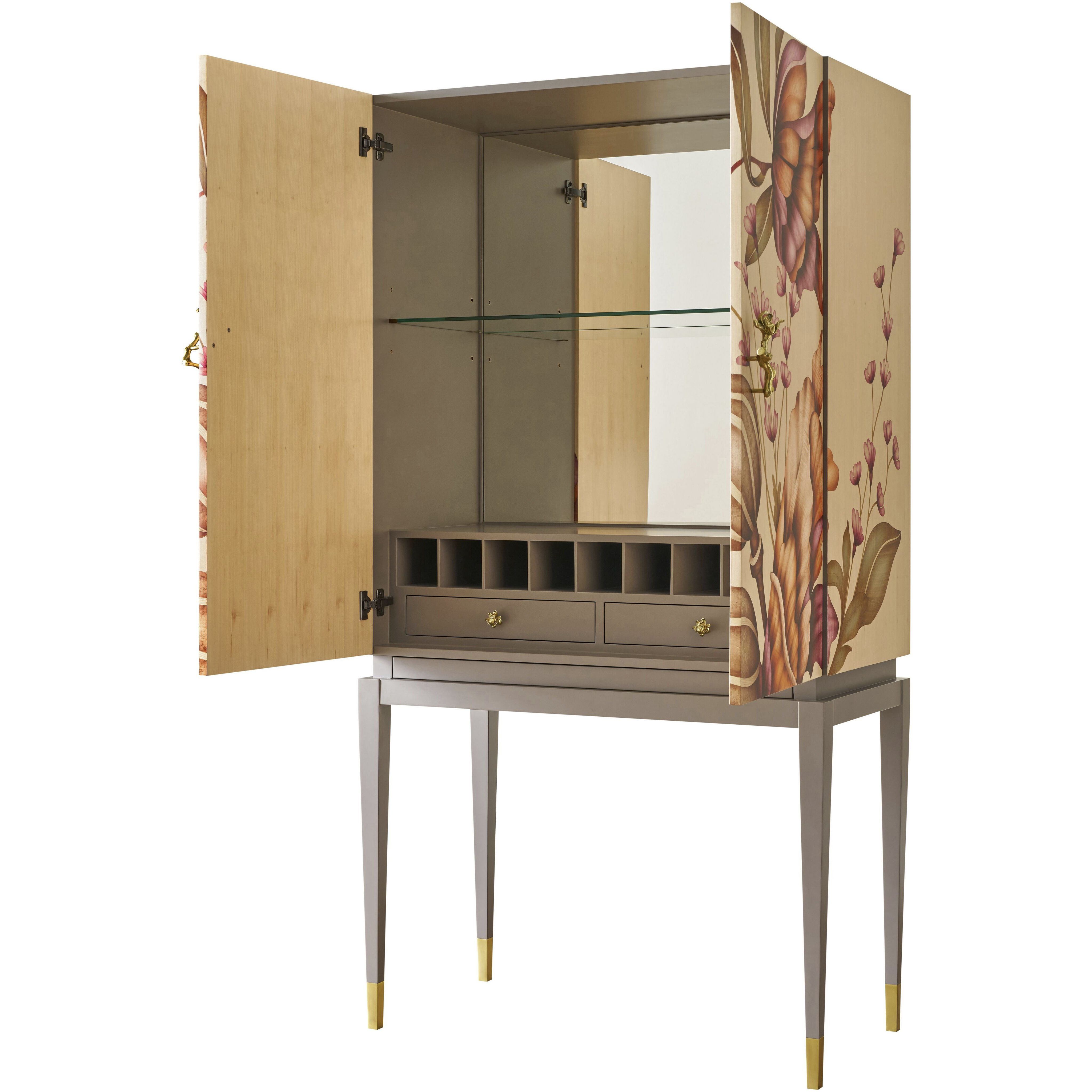 Bouquet Bar Cabinet, Wooden