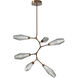 Aalto LED 38.8 inch Flat Bronze Chandelier Ceiling Light in Optic Rib Smoke, 2700K LED, Modern Vine