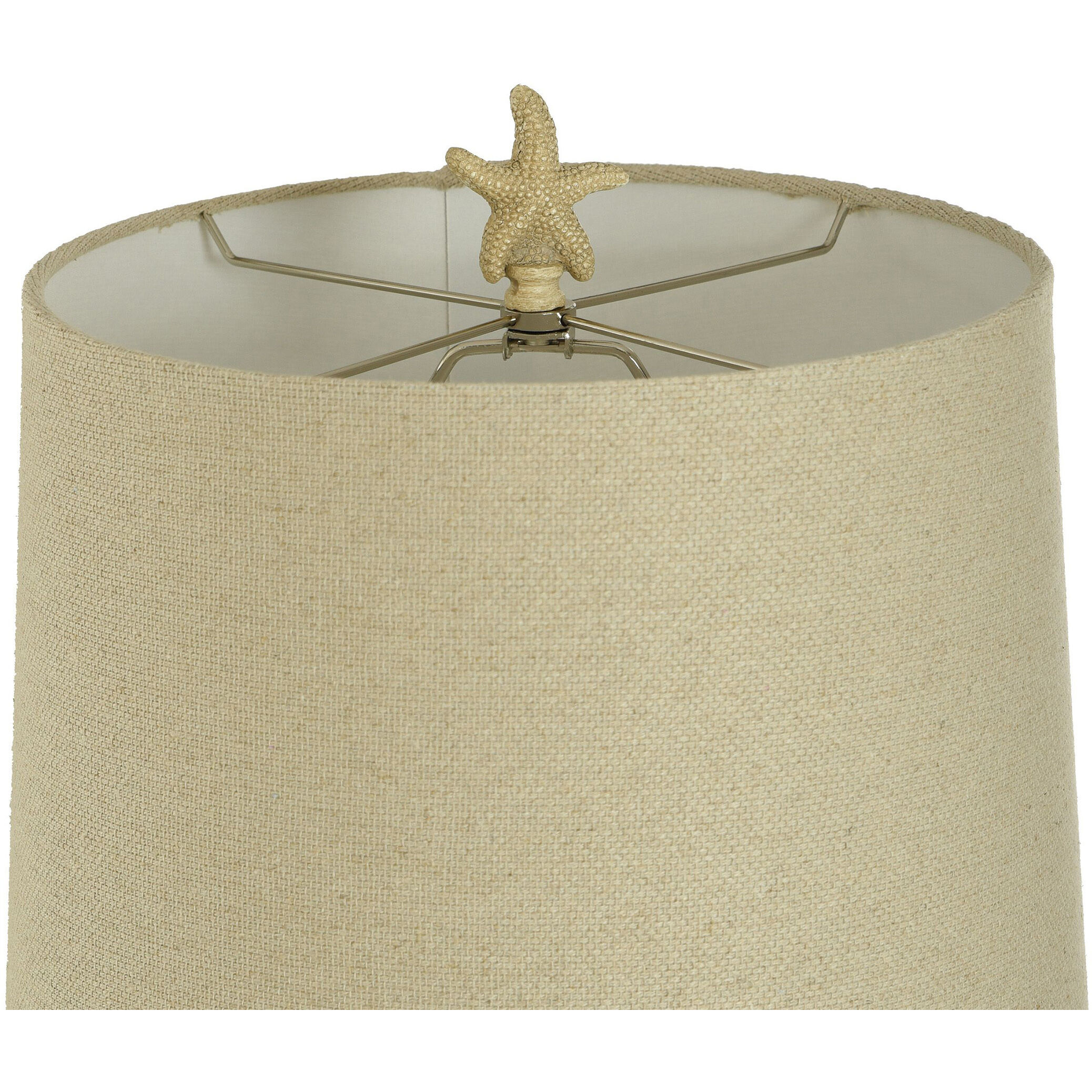 Porthaven 34 inch 150 watt Sand Yellow and Clear Table Lamp Portable Light