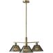 Zoe 3 Light 25.5 inch Antique Brass Chandelier Ceiling Light