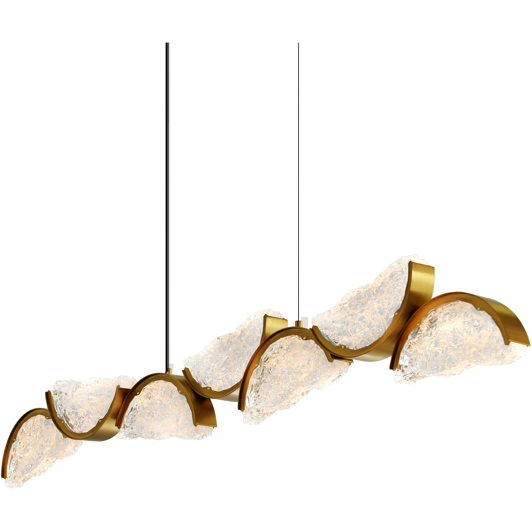 Moon LED 54 inch Brass Chandelier Ceiling Light