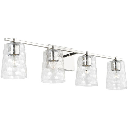 Burke 4 Light 33 inch Polished Nickel Vanity Light Wall Light