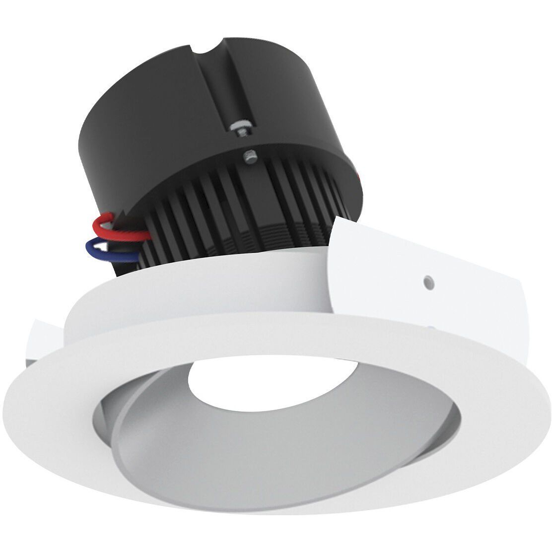 Pearl Haze Reflector / Warm White Flange LED Round Adjustable Cone Retrofit in 4000K, Haze / Warm White, 4" Retrofit