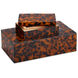 Faux Tortoise 10.5 inch Brown and Black Boxes, Set of 2