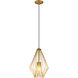 Quintus 1 Light 12.25 inch Metallic Gold Pendant Ceiling Light