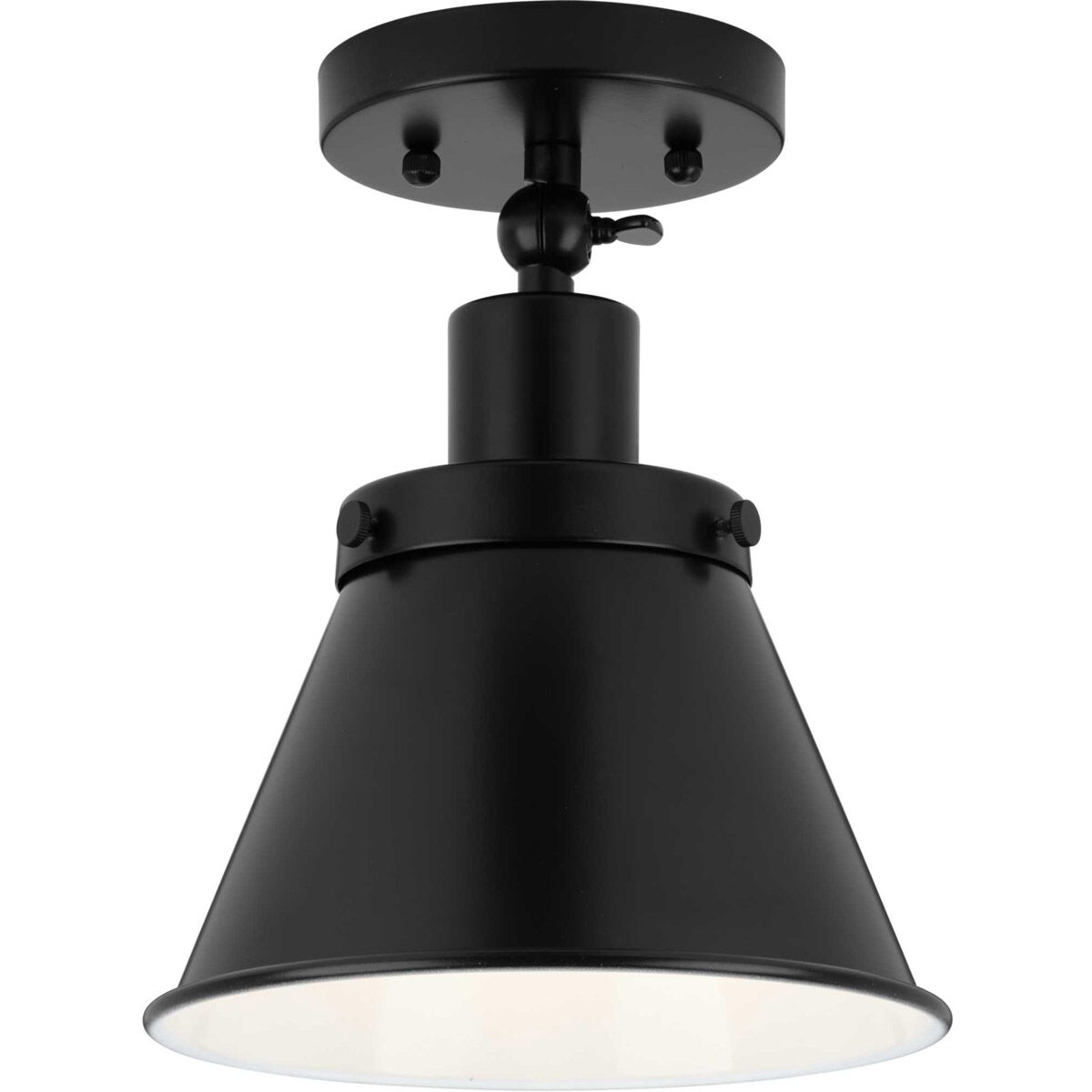Hinton 1 Light 8 inch Matte Black Flush Mount Ceiling Light