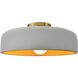 Radiance LED 13 inch Matte White and Champagne Gold and Brushed Brass Semi Flush Ceiling Light
