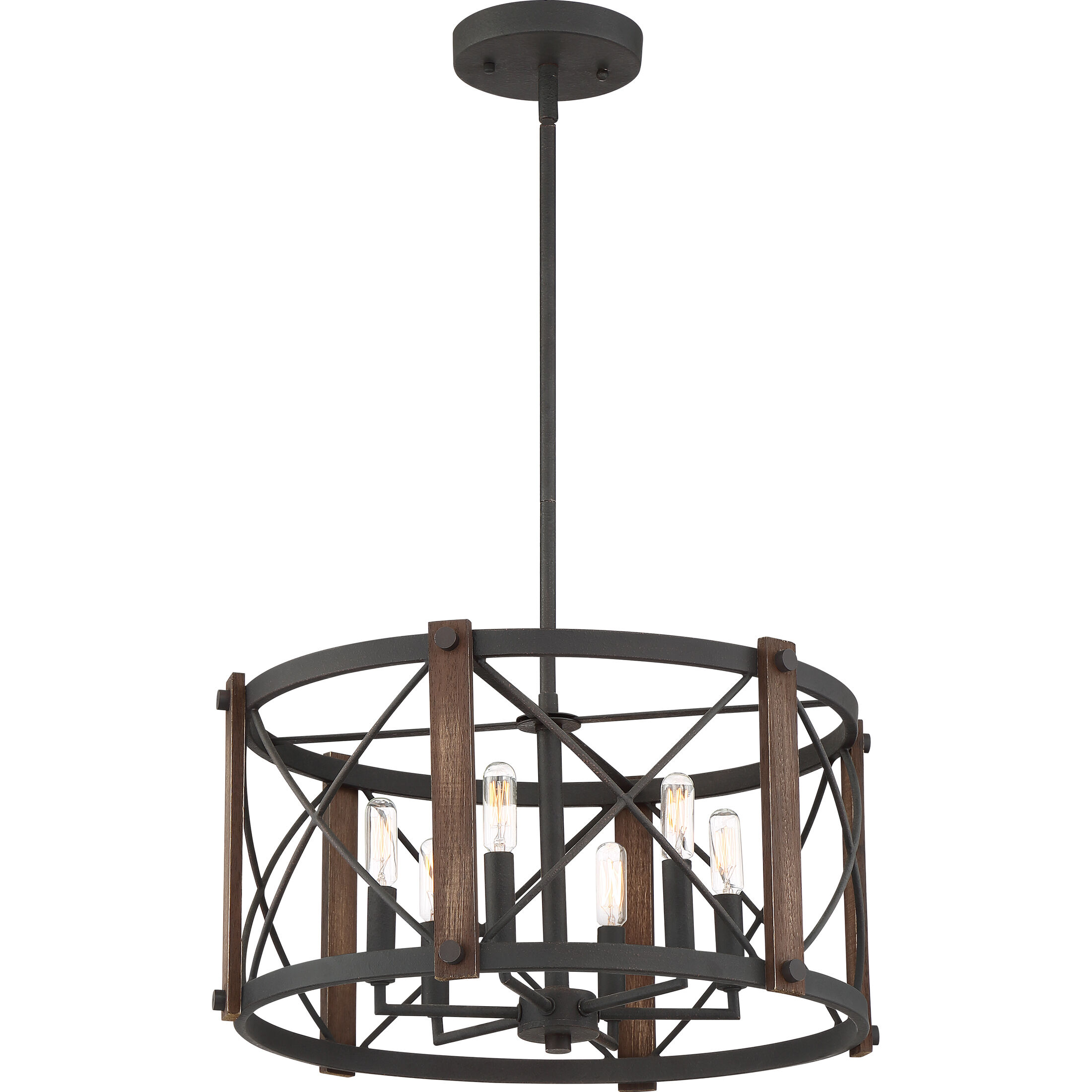Baron 6 Light 20 inch Marcado Black Pendant Ceiling Light