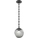 Aster LED 9.7 inch Matte Black Pendant Ceiling Light in 3000K LED, Smoke, Rectangular Chain