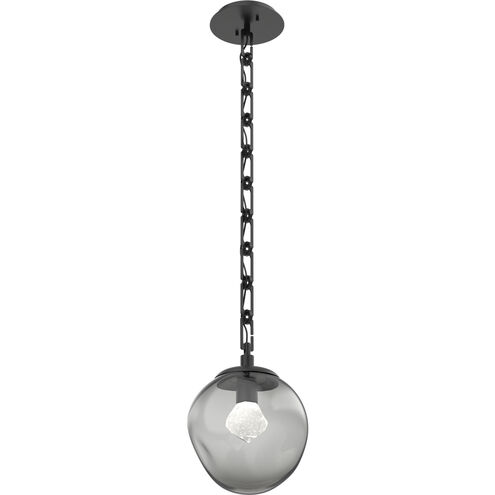 Aster LED 9.7 inch Matte Black Pendant Ceiling Light in 3000K LED, Smoke, Rectangular Chain
