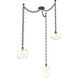 Misto 3 Light 15.5 inch Flat Bronze Swag Multi-Pendant Ceiling Light in Optic Rib Amber, Oval Chain