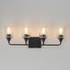 Hudson 4 Light 28.25 inch Black Bath Vanity Wall Light in Clear