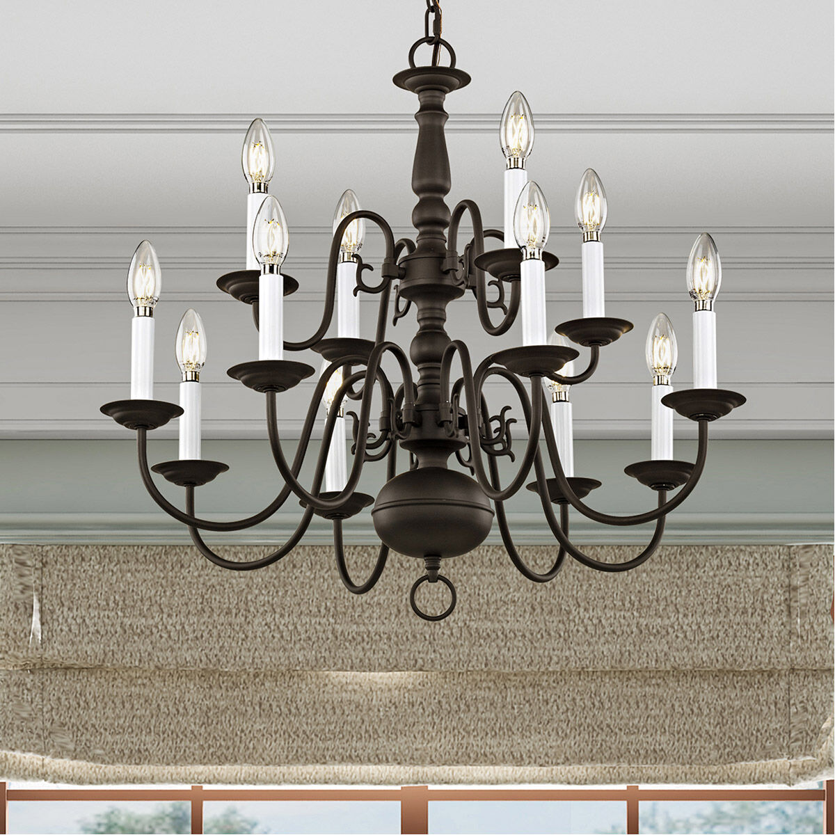Williamsburgh 12 Light 26 inch Bronze Chandelier Ceiling Light