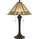 Tiffany 26 inch 60 watt Matt Black Table Lamp Portable Light