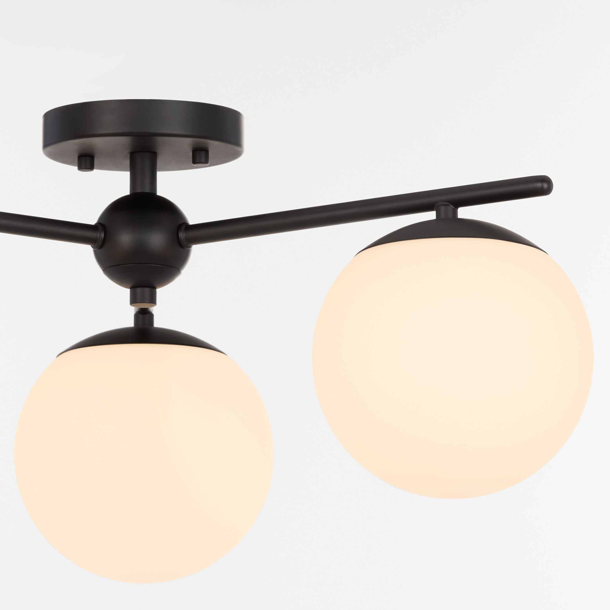 Jasper 3 Light 22 inch Matte Black Semi-Flush Mount Ceiling Light