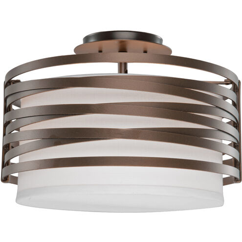 Tempest 2 Light 14.2 inch Flat Bronze Semi Flush Ceiling Light