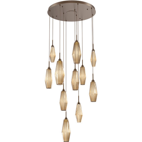 Aalto LED 33.3 inch Flat Bronze Chandelier Ceiling Light, Round Multi-Port