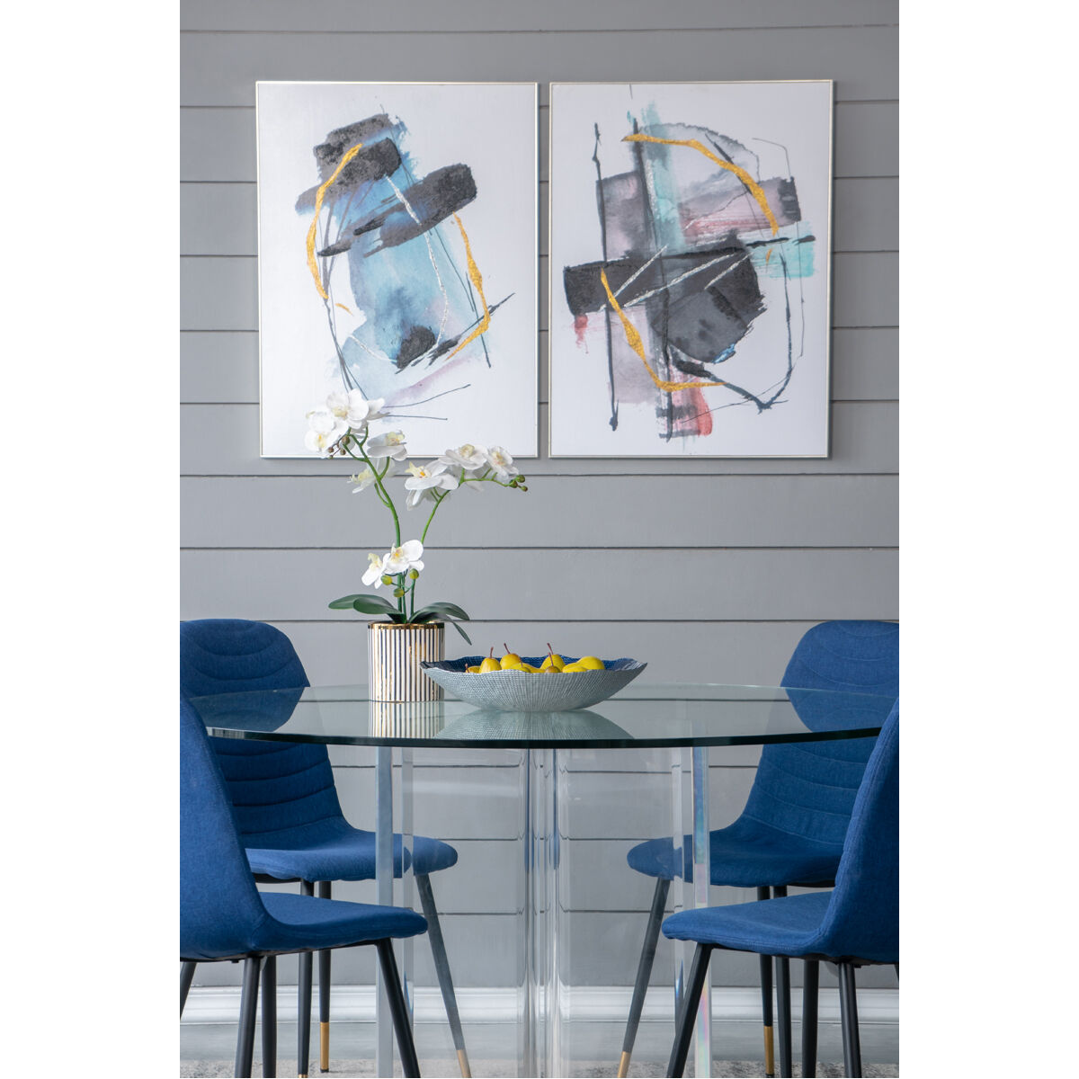 Square 15.7 inch Blue Charger