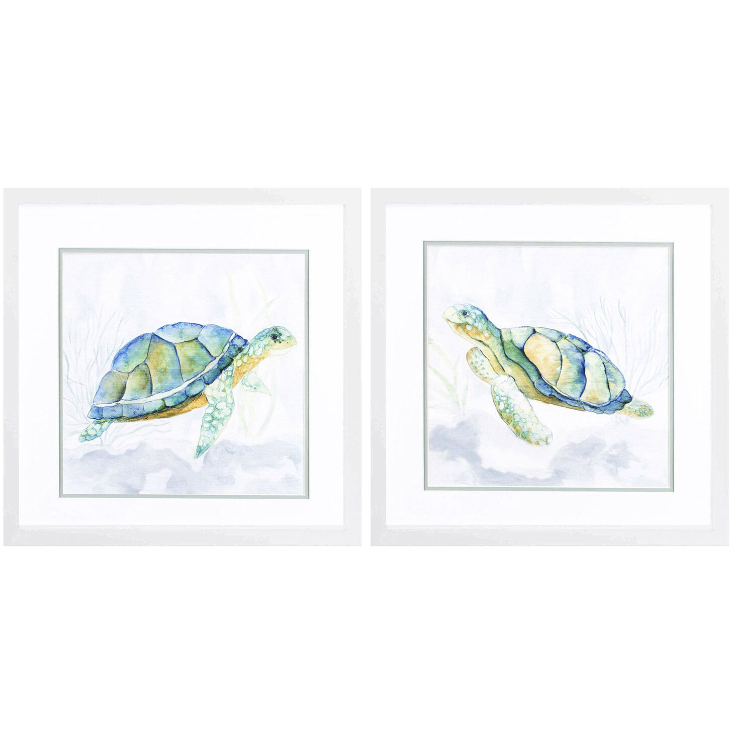 Waterside Blue and Green and Turquoise Framed Art, Propac