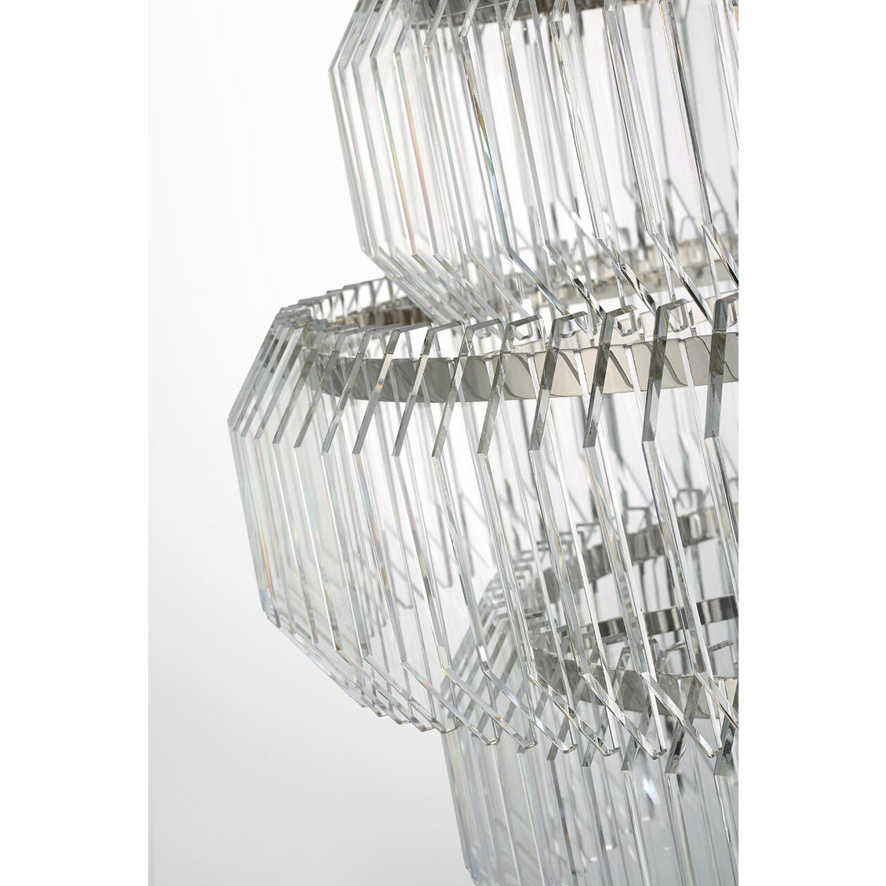 Waterford Killarney LED 32 inch Polished Nickel Layered Chandelier Ceiling Light