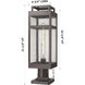 Ridgeway 1 Light 21.38 inch Bronze Outdoor Post Lantern in Striped Clear Glass