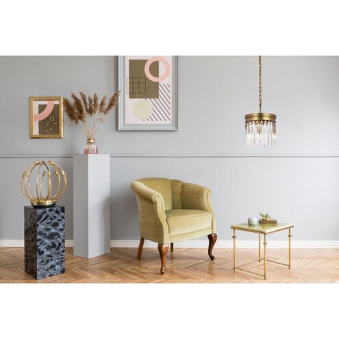 Sydney 3 Light 12 inch Satin Gold Pendant Ceiling Light in Clear