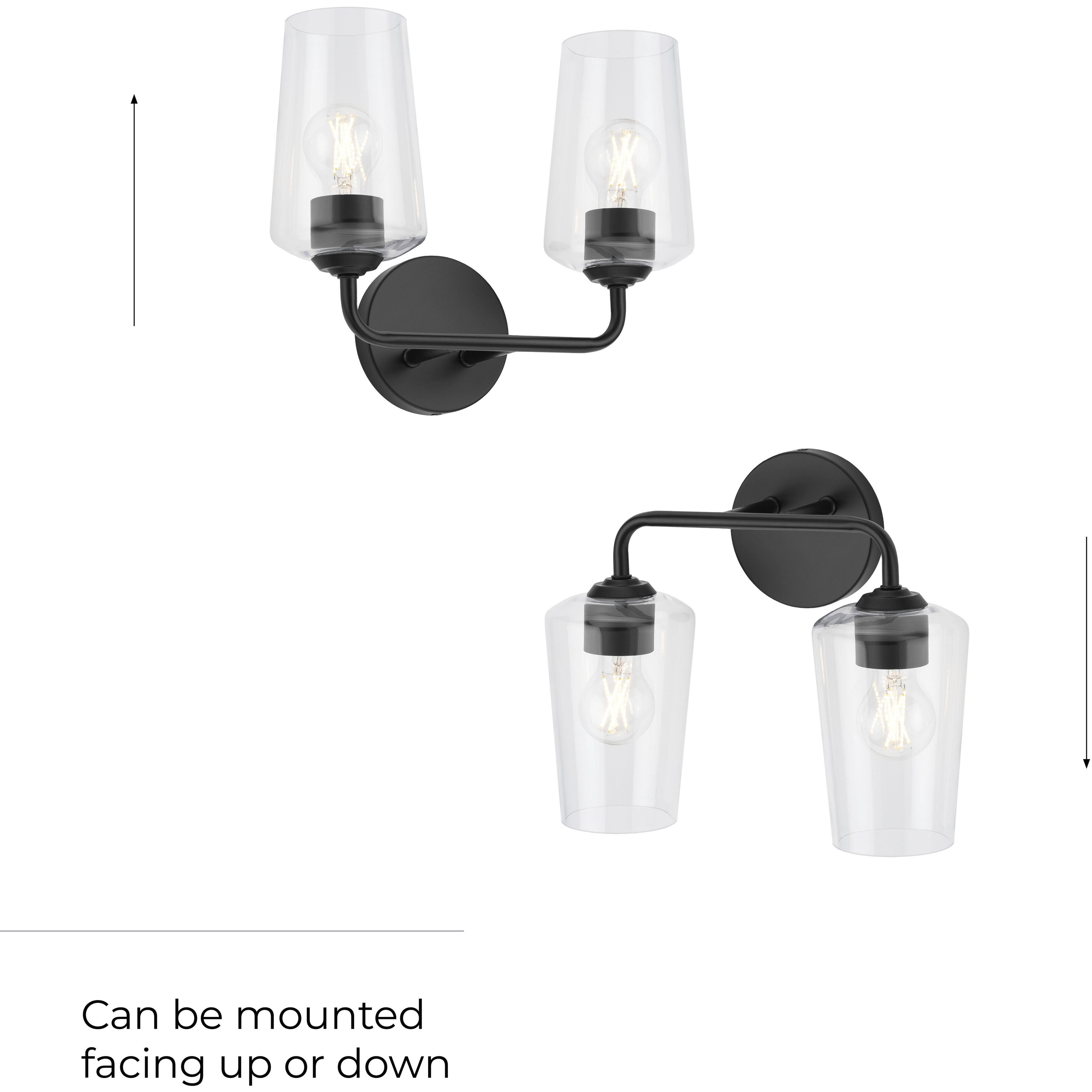 Celino 2 Light 14 inch Black Vanity Light Wall Light