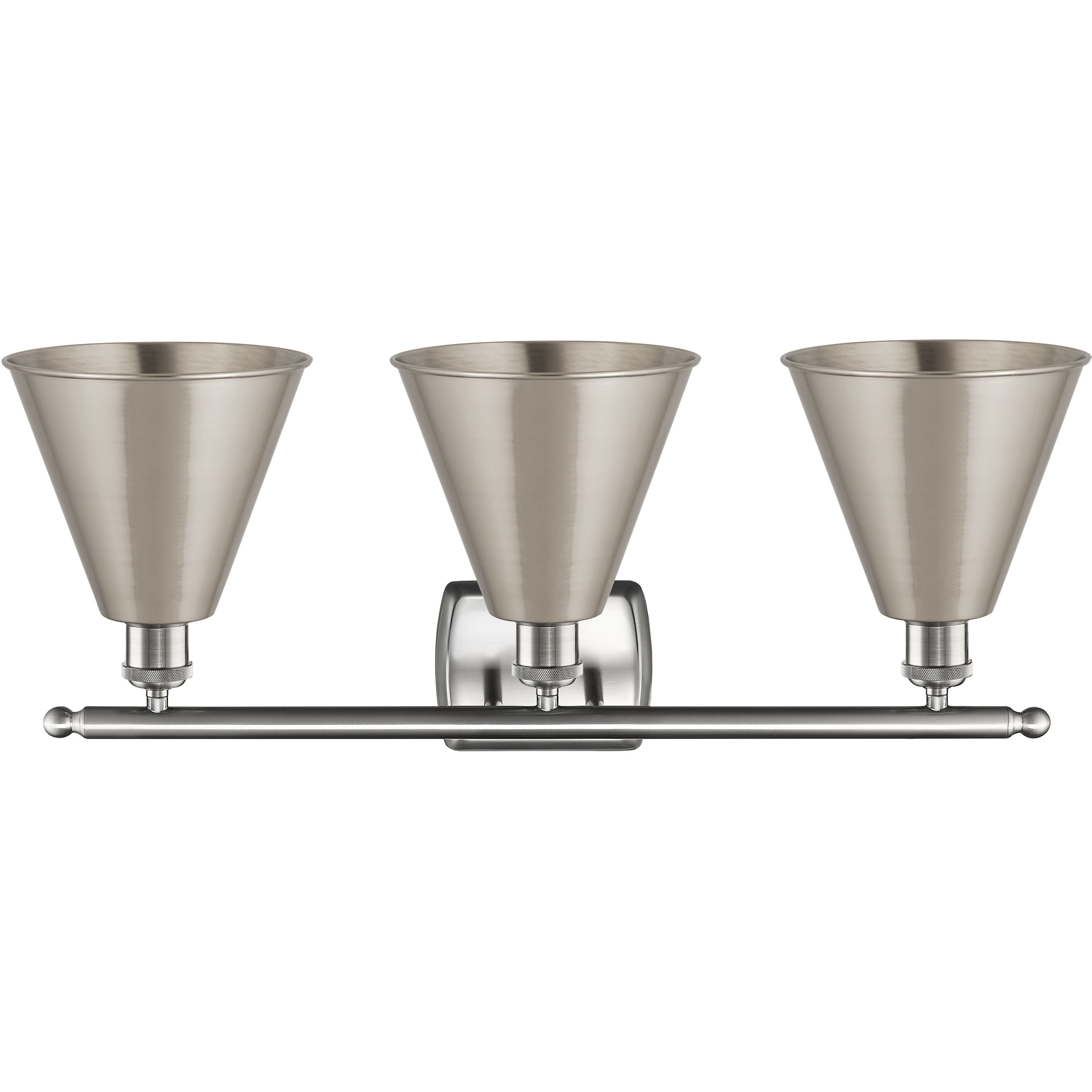 Ballston Cone 3 Light 28 inch Brushed Satin Nickel Bath Vanity Light Wall Light