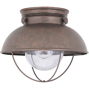 Sebring 1 Light 11.25 inch Weathered Copper Outdoor Ceiling Flush Mount